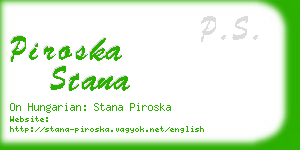piroska stana business card